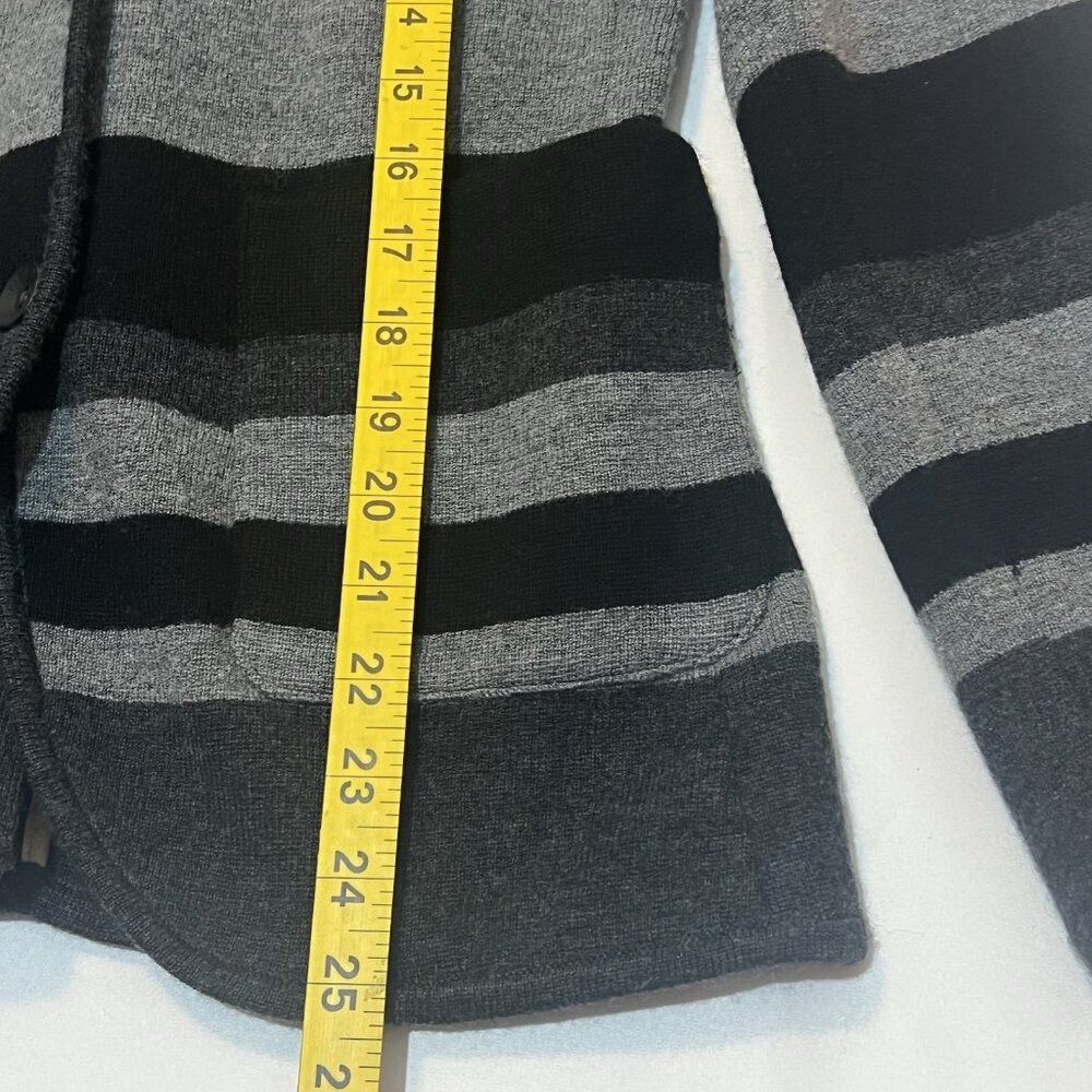 rag & bone Women’s 100% Wool Blazer Medium Size Striped Gray Black Knit Sweater - Picture 6 of 12